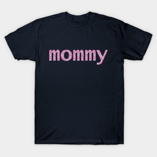 Mom Floral Typography Mommy Pink Blue T-Shirt